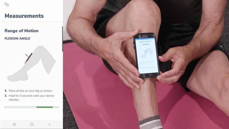 How can I measure my knee range of motion at home after surgery or injury? How does measuring my knee range of motion with the Curovate app compare to a physical therapist measuring my knee?