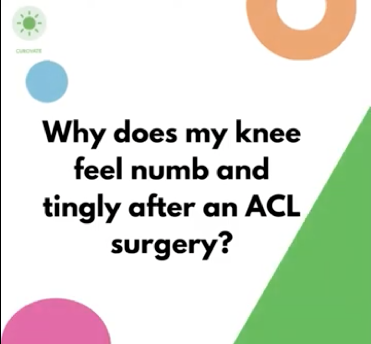 Video: Why does my knee feel numb and tingly after ACL surgery? | Curovate