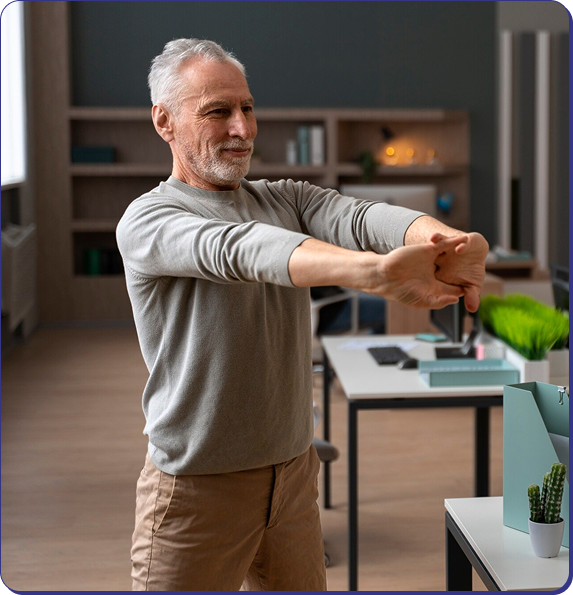 Licensed physical therapist conducting virtual session with employee for workplace wellness program